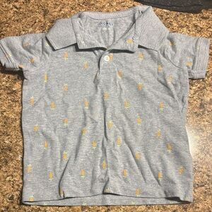 Old Navy Kids Polo in Heather Gray with Yellow Accents